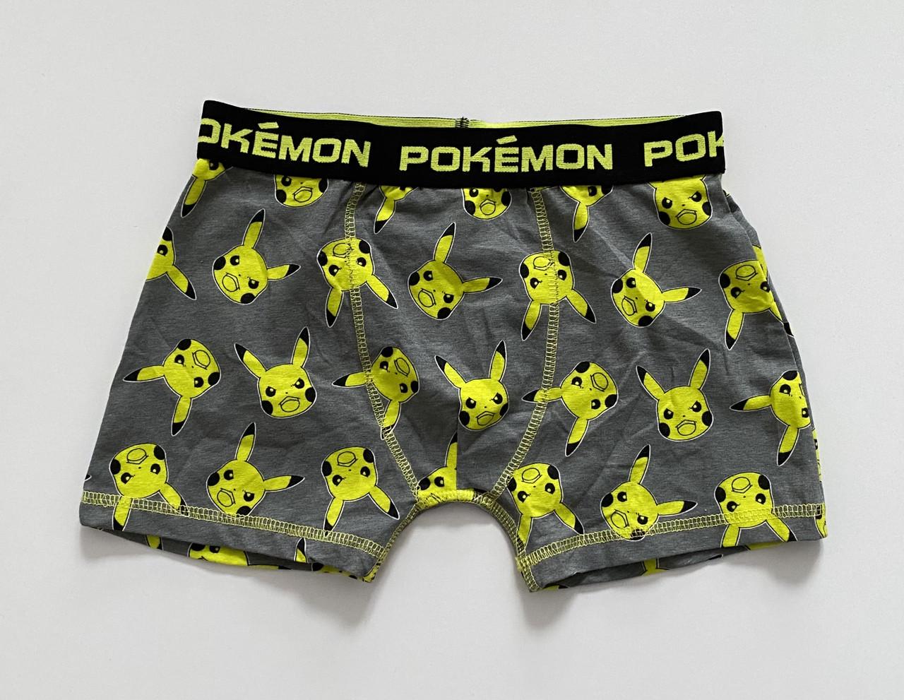 Труси-боксери на хлопчика з принтом Pokémon з Pikachu Primark 134 см на 8-9 років Сірий (2614527045)