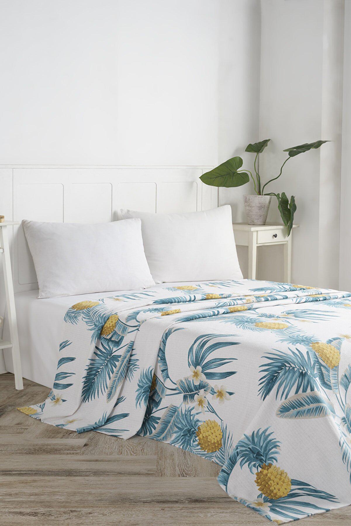 Покрывало-пике Eponj Home Custom Ananas вафельное 160х235 см Белый (13684485)