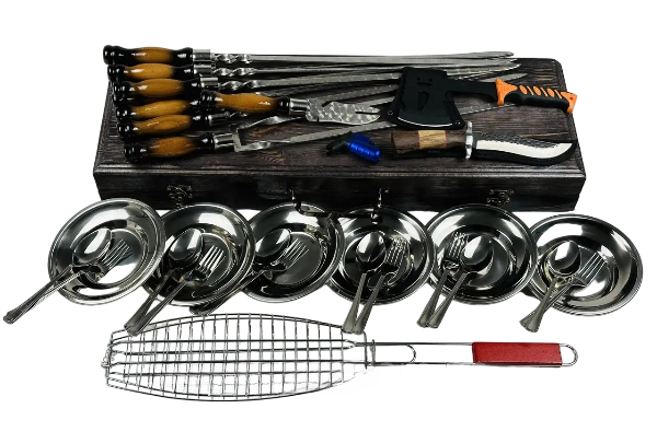 Набор шампуров в кейсе Пикник MAX (21-10-KS-7618) - фото 2