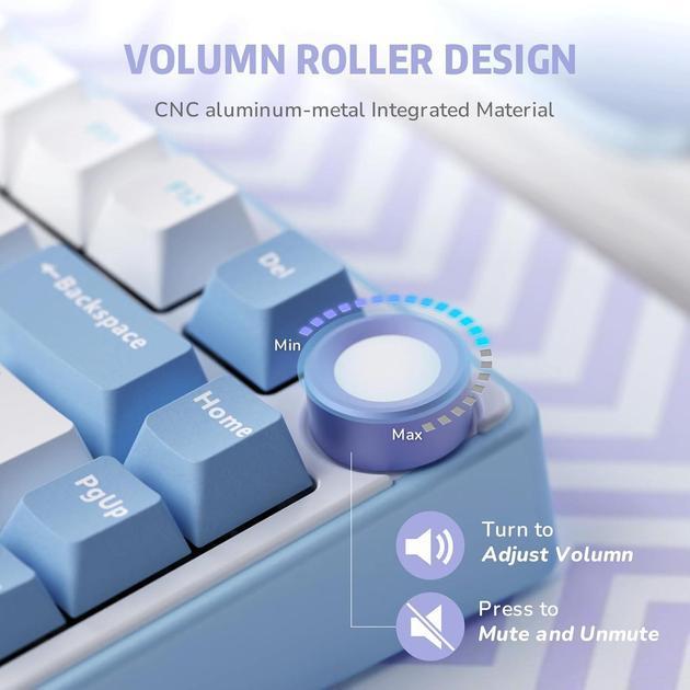 Клавіатура ігрова Royal Kludge R75 дротова механічна із підсвічуванням з підтримкою HOT-SWAP Snow Royal Switch - фото 4 Клавіатура ігрова Royal Kludge R75 дротова механічна із підсвічуванням з підтримкою HOT-SWAP Snow Royal Switch - фото 4