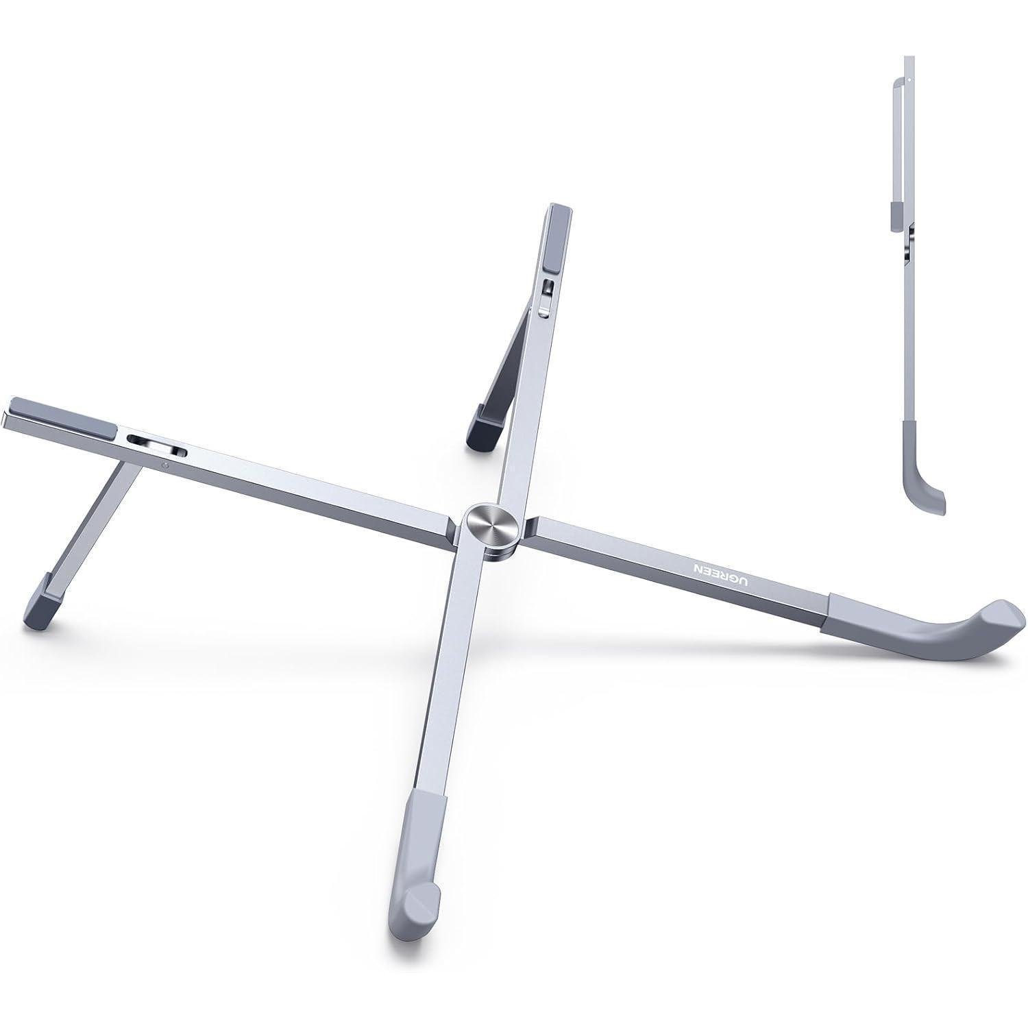 Підставка для ноутбука UGREEN до 17.3" алюмінієва складана легка вентильована Сріблястий (15622)