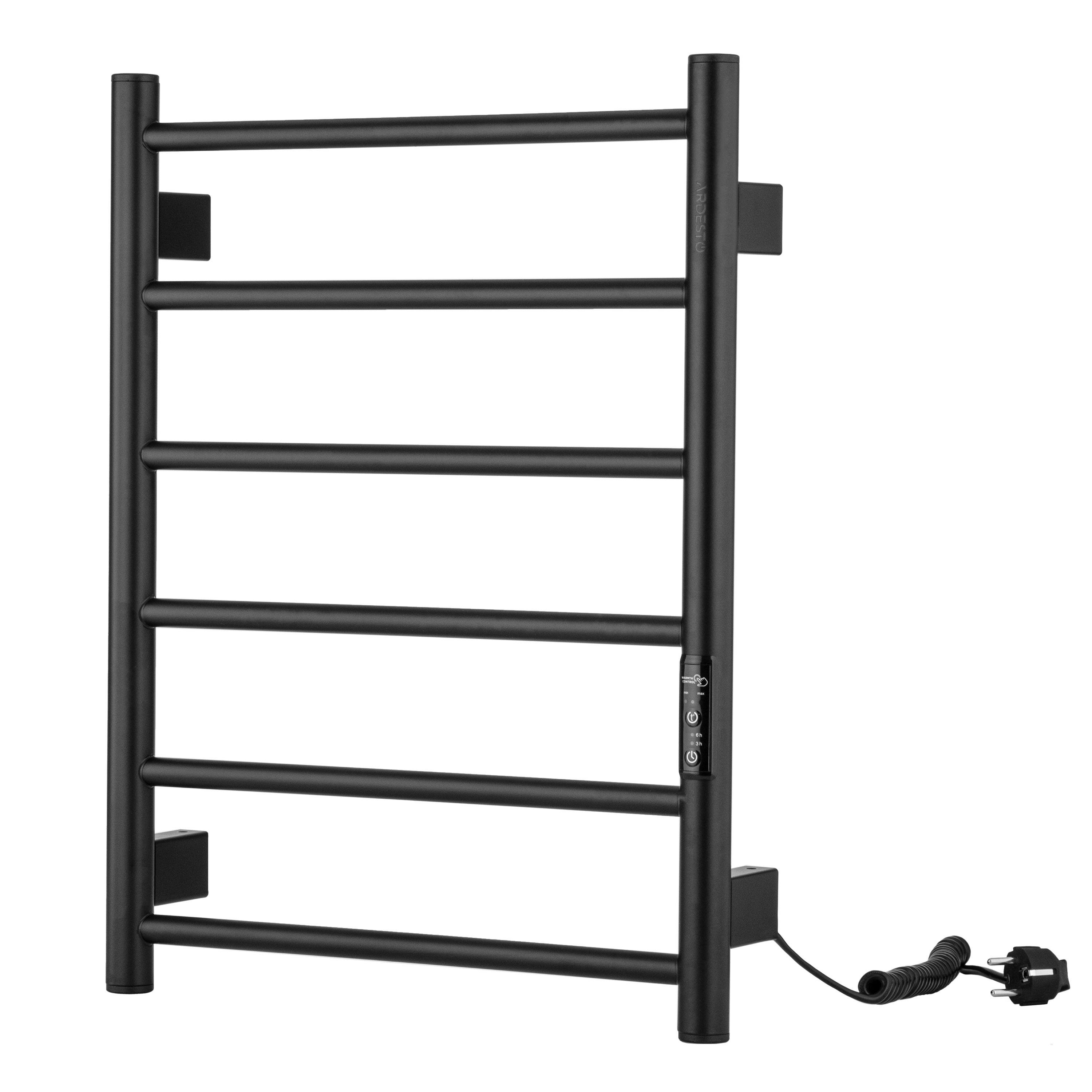 Рушникосушарка електрична Ardesto Classik TR K 60 Вт з таймером Чорний матовий (6.1.0600.06.BM)