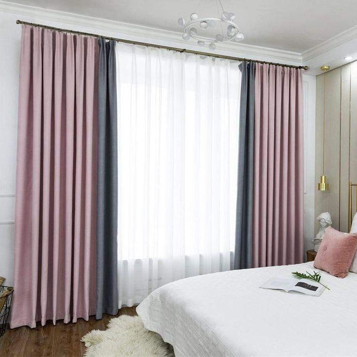 Комплект штор Academy Gardin Модерн 150х275 см 2 шт. Розовый/Серый