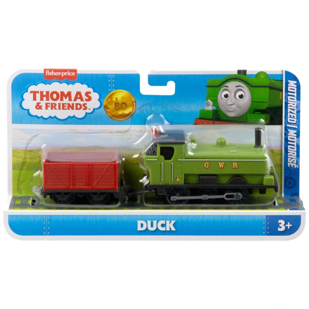 Поезд классический моторизованный Thomas & Friends Fisher-Price Дак из юбилейной серии к 80-летию (JDF22)