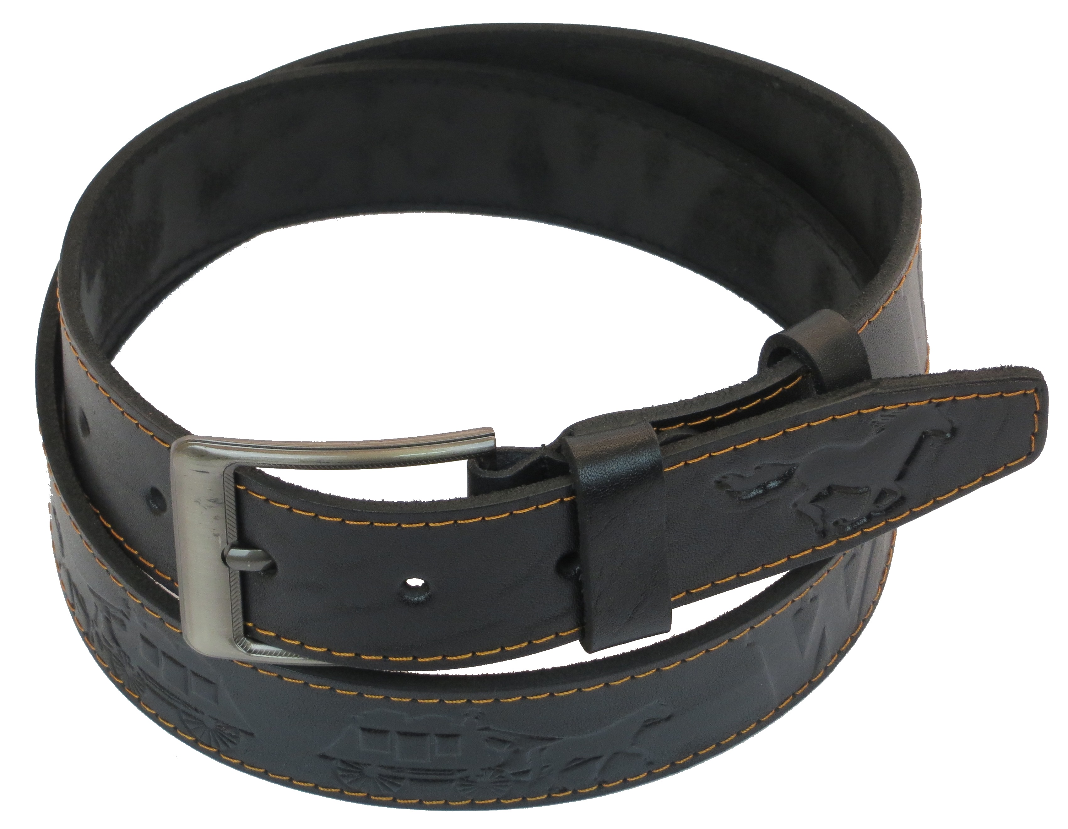 Ремень мужской Skipper кожаный Черный (1054-38)