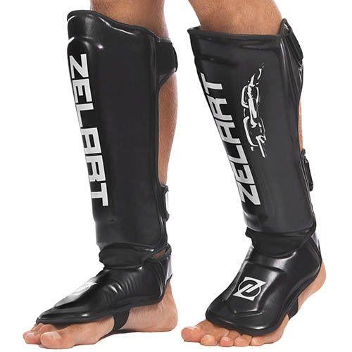 Захист для гомілки та стопи Zelart BO-1321 S Чорний/Срібний (37363080)