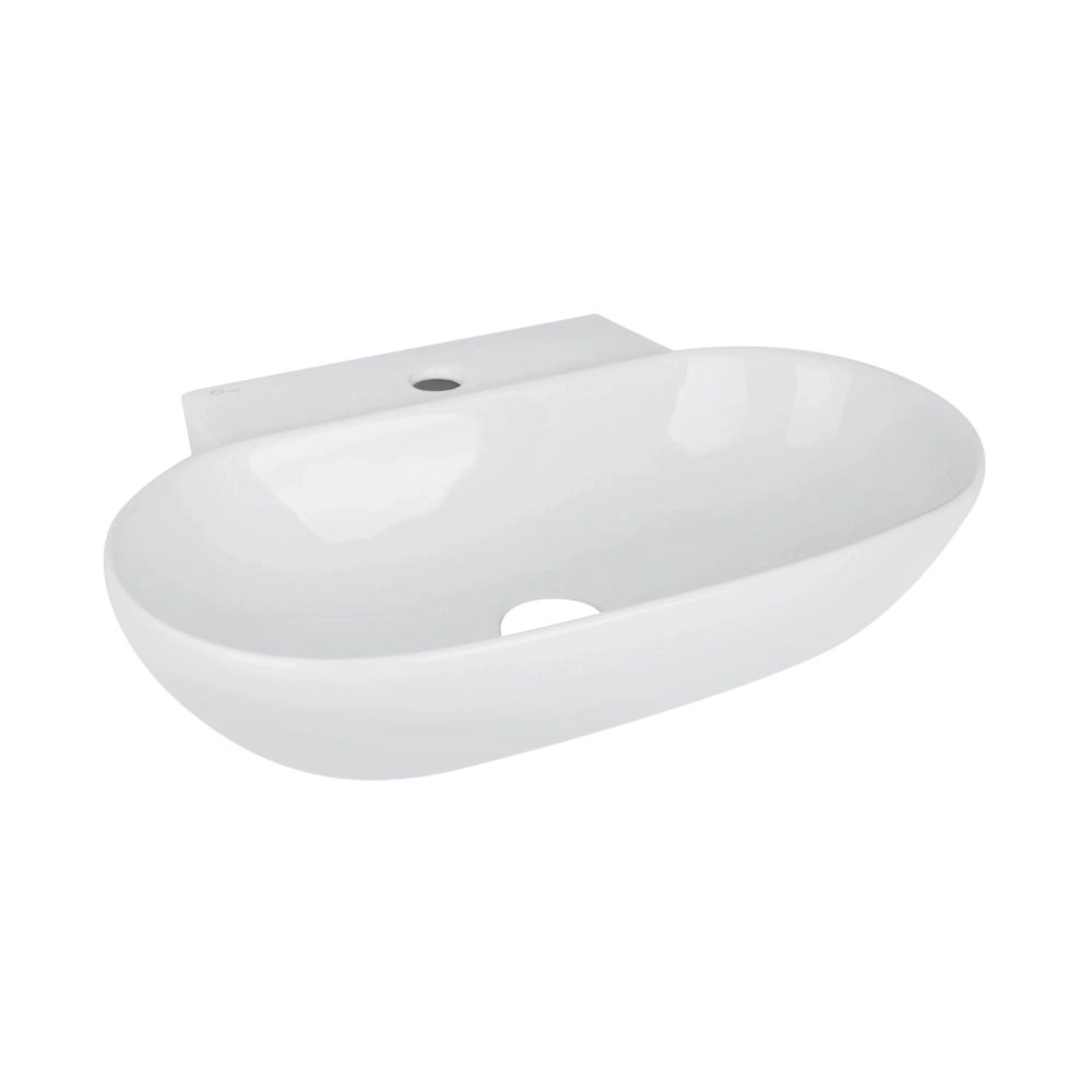 Раковина подвесная Qtap Cardinal 565х400 овальная, белая (QT0411K177WN47330)
