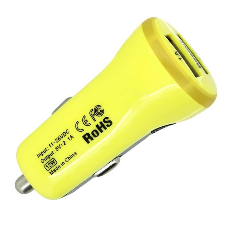 Автомобільний зарядний пристрій BASEUS Tiny 2USB 2,1 A Yellow - фото 2