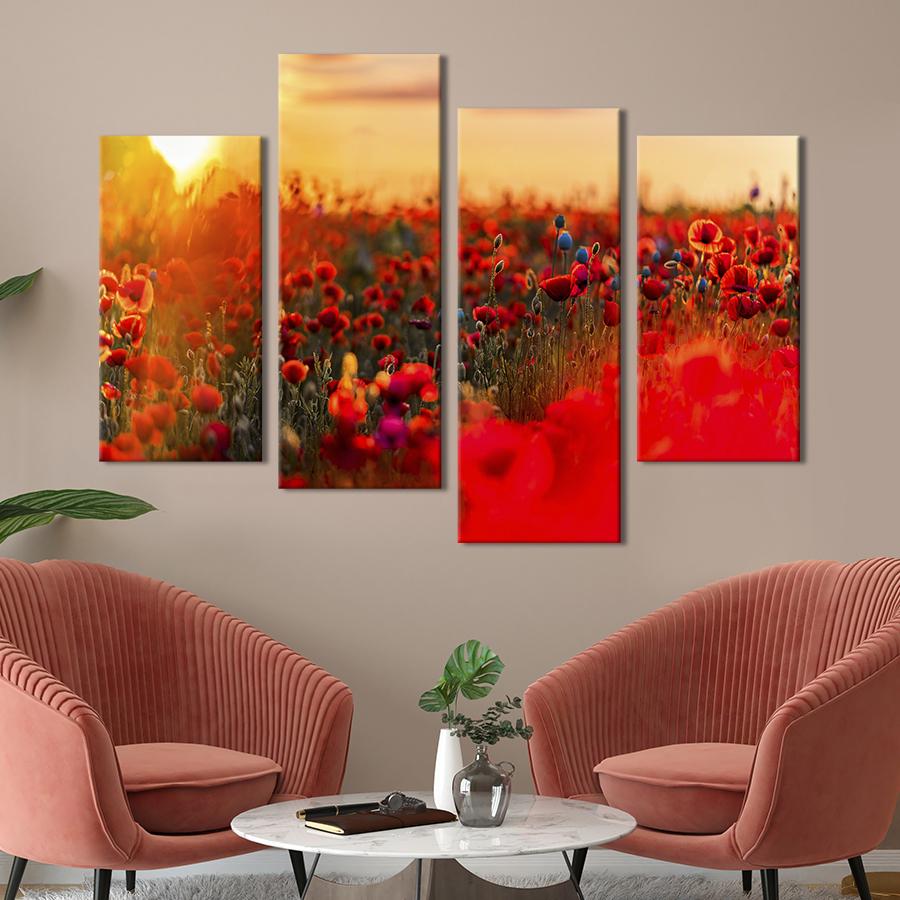 Картина на холсте Восхитительное маковое поле 149x106 см (916-42)