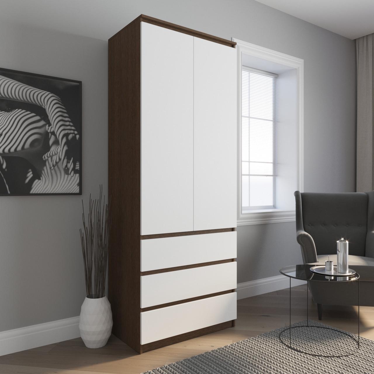 Шафа гардеробна Вайс R-9 802х500х2110 мм Венге Темний/Білий фасад (30821272)