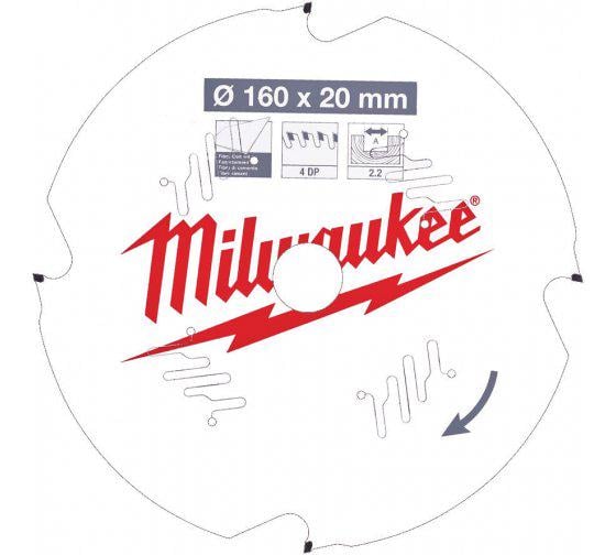 Пиляльний диск Milwaukee по дереву 165x15,87x1,6 24Z (4932471311)