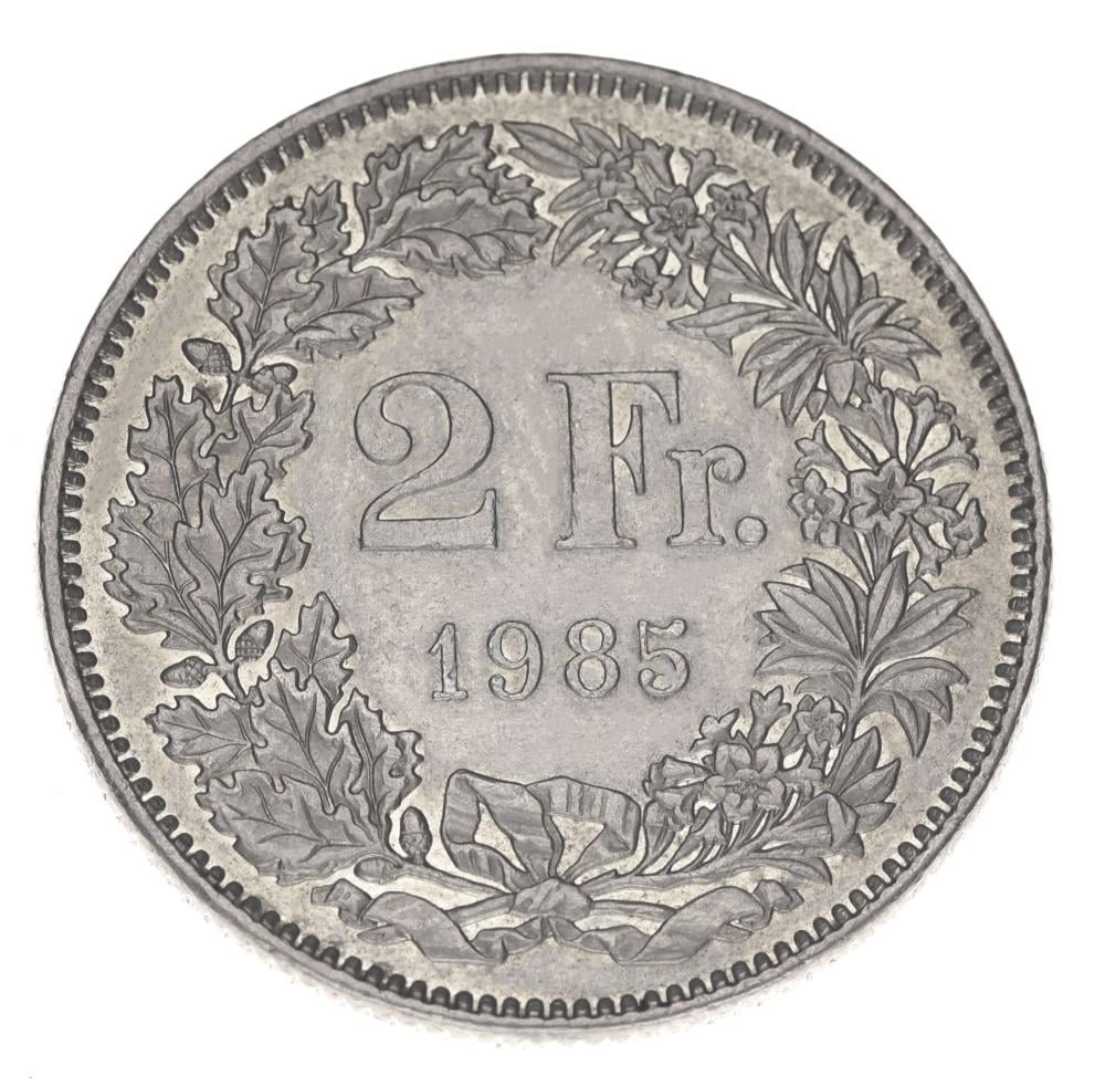 Коллекционная монета Швейцария 2 франка 1985 AU-UNC (М16863)