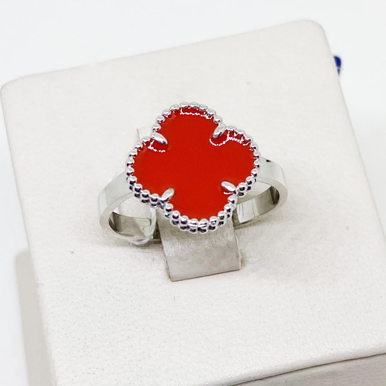 Кольцо серебряное Клевер с ювелирной эмалью р. 17,5 3,1 г (1852835724)