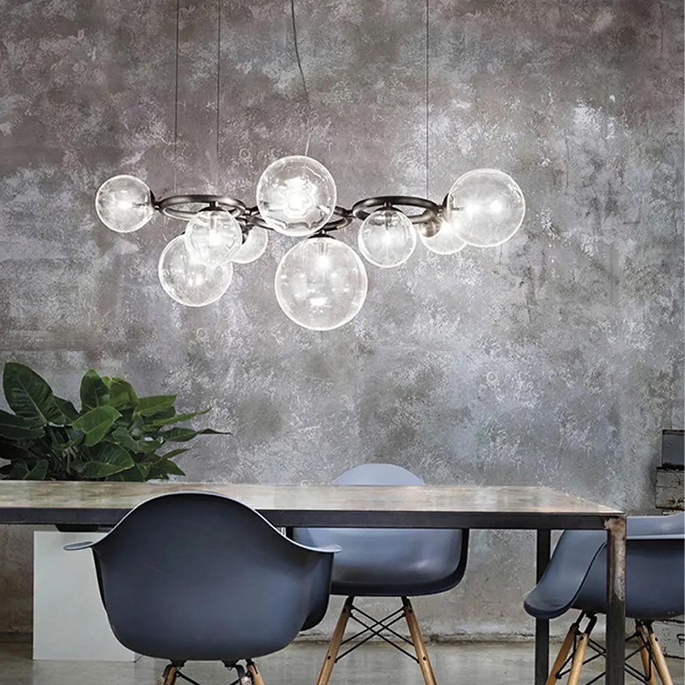 Люстра Gorizia на 9 прозорих плафонів Чорний (sg 44/9 bk/cl) - фото 3