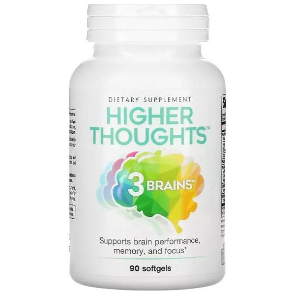 Комплекс профилактики работы головного мозга Natural Factors 3 Brains Higher Thoughts 90 мягких капс. (000027057)