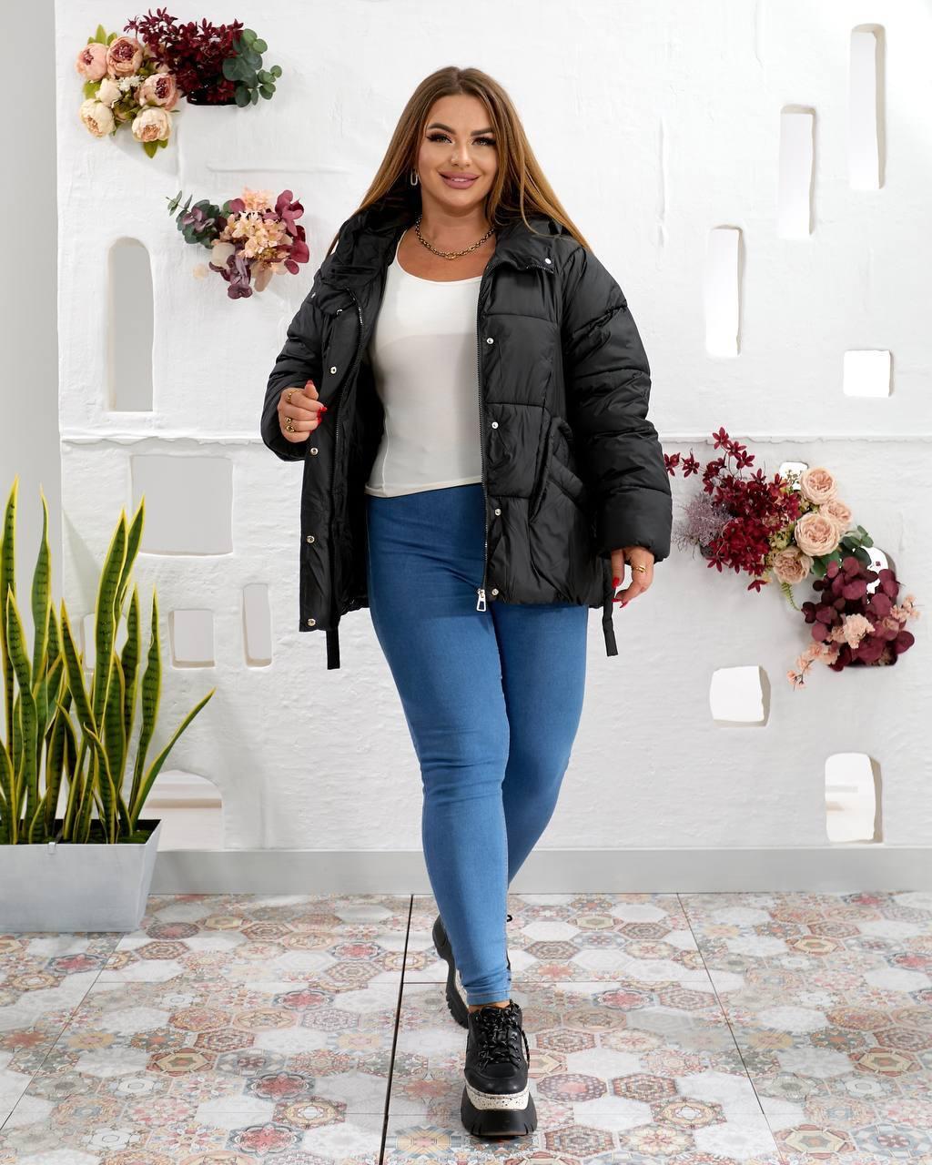 Куртка-пуховик женская зимняя до -20°С 3XL Черный (OV-9623BL-3XL) - фото 7