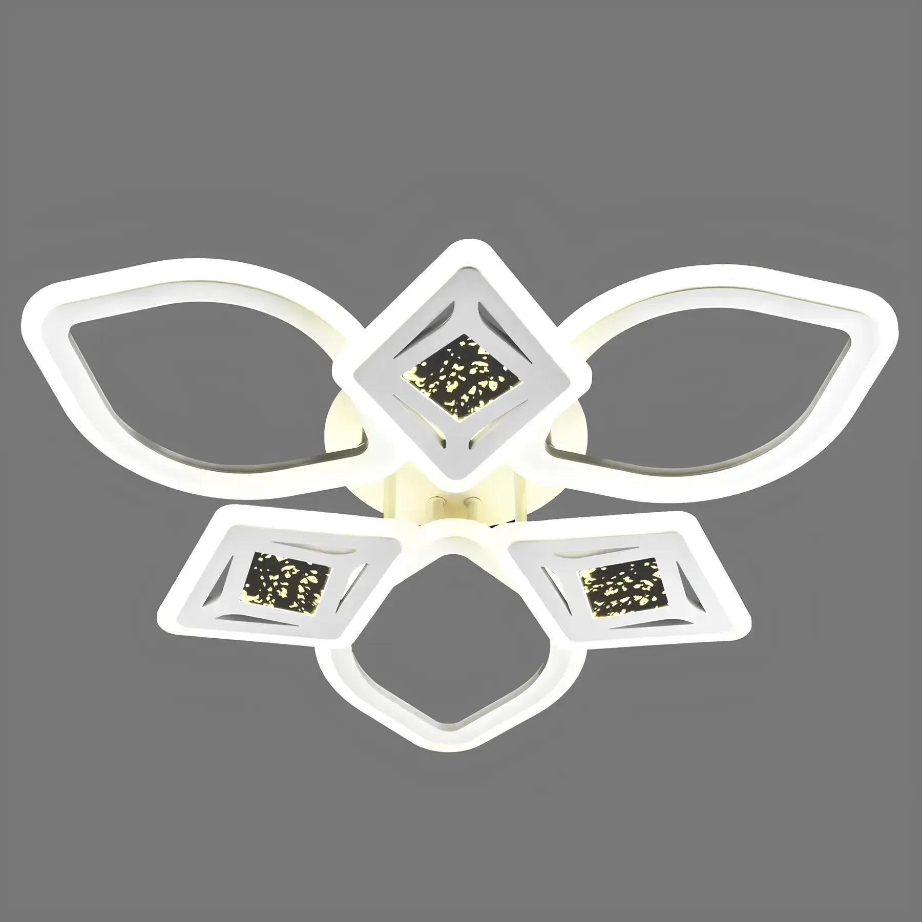 LED-люстра потолочная Valeso с пультом и акриловыми плафонами 3000/6000К IP20 144W Белый (V-2134-3 3C WH)