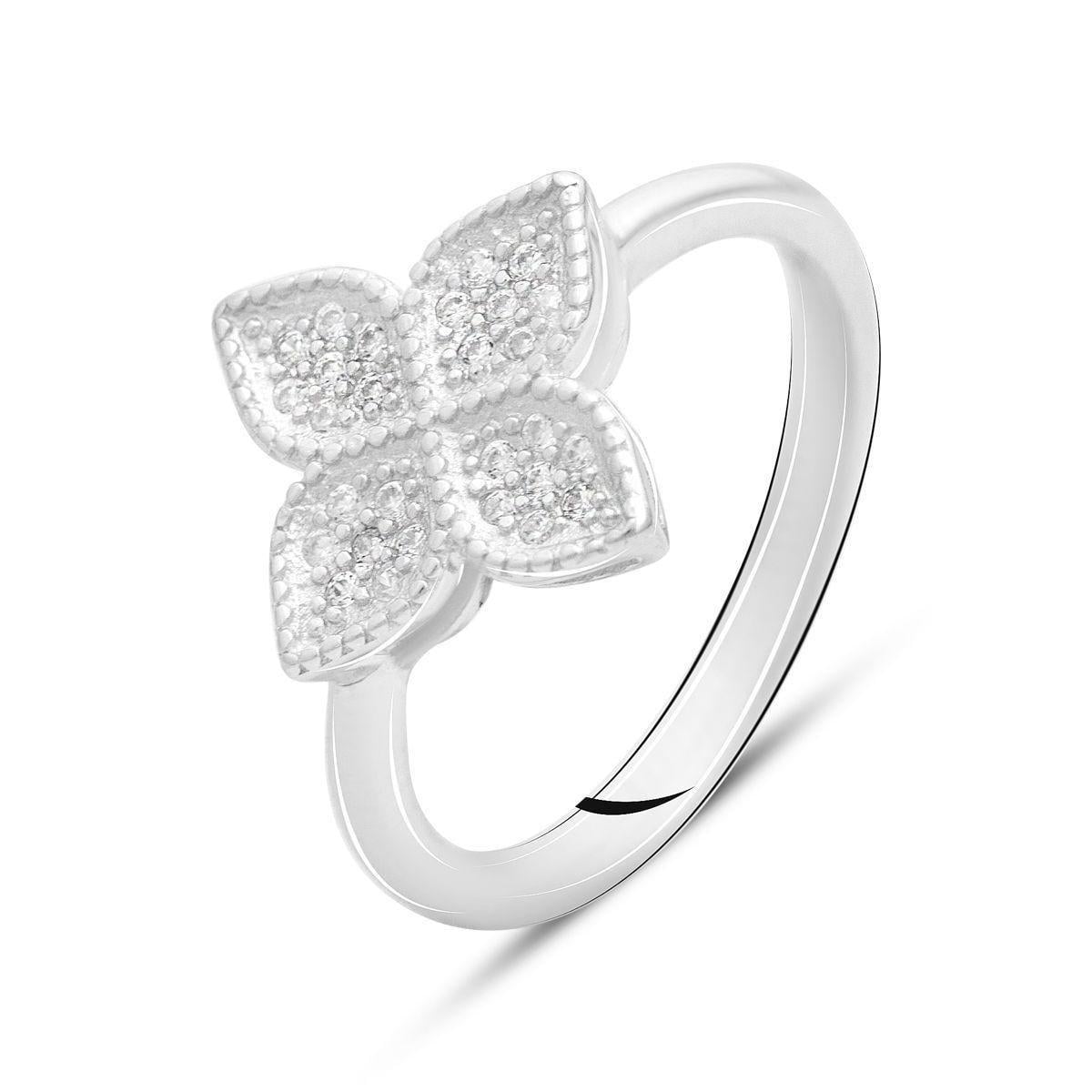 Кольцо серебряное с фианитами . р. 18