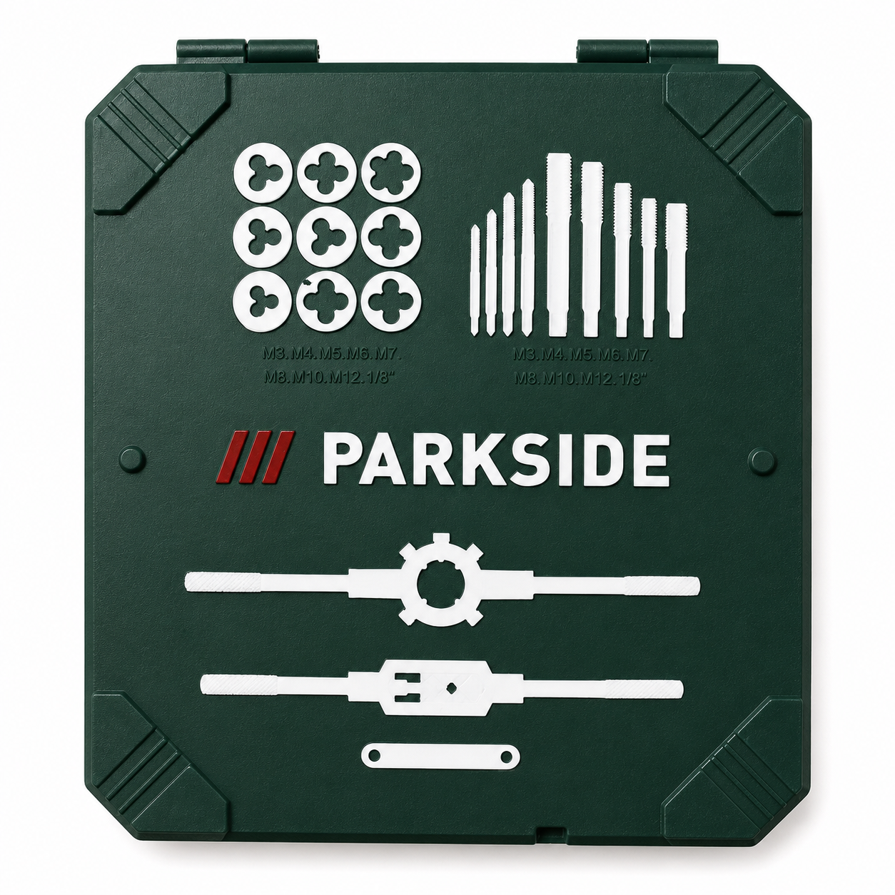 Набір мітчиків та плашок PARKSIDE для нарізання різьби у кейсі