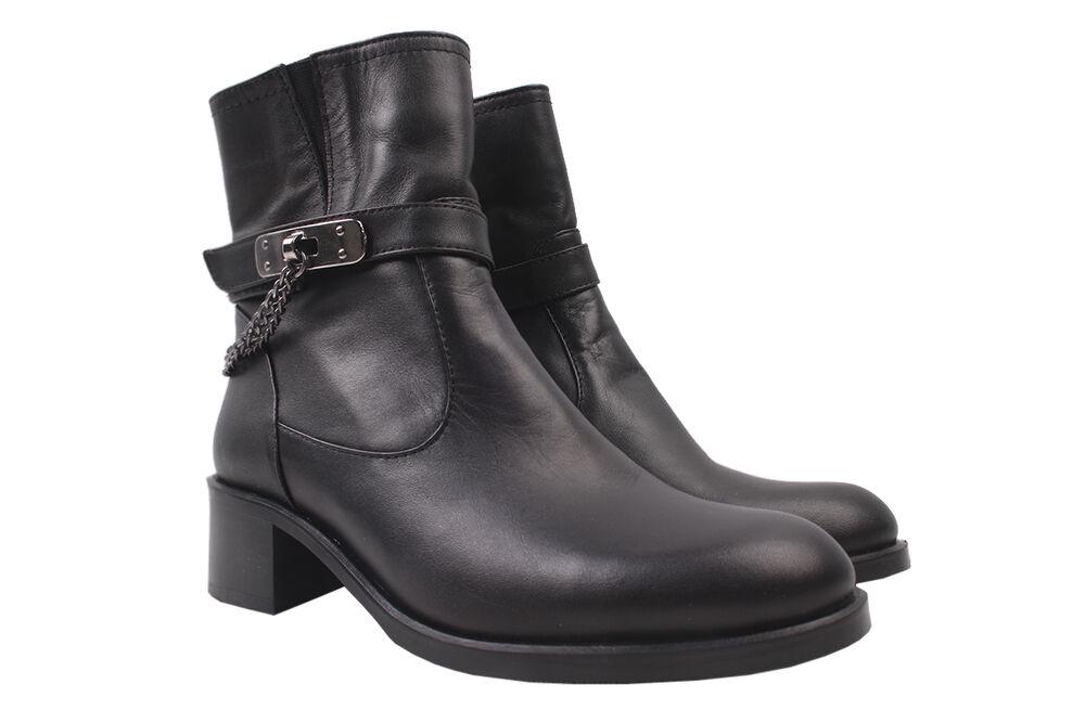 Ботинки Gossi на низком ходу женские из кожи р. 40 Черный (37-9DHC)