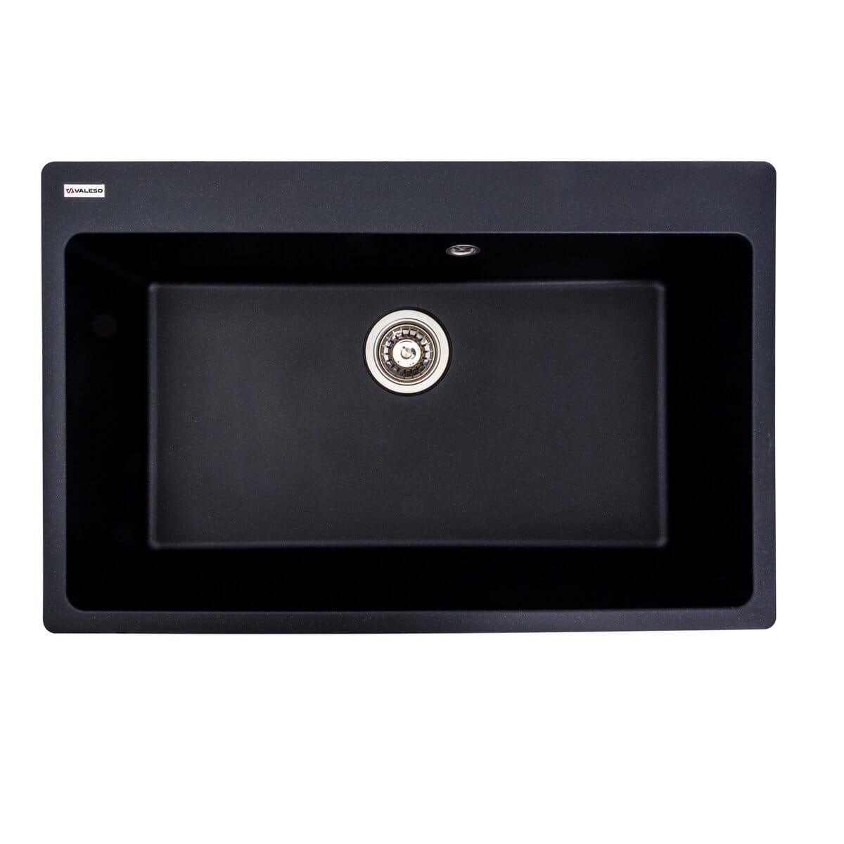 Мойка гранитная Valeso Bogema 780х500 врезная прямоугольная Черный металлик матовый (PLTM-SP000047390)