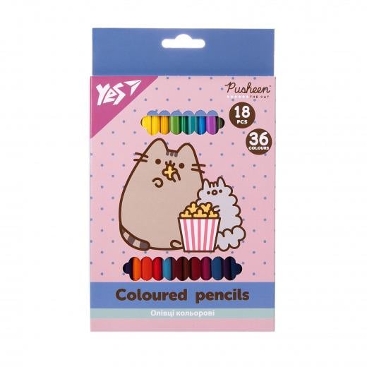 Карандаши цветные YES Pusheen 18/36 цв. (290769) Карандаши цветные YES Pusheen 18/36 цв. (290769)