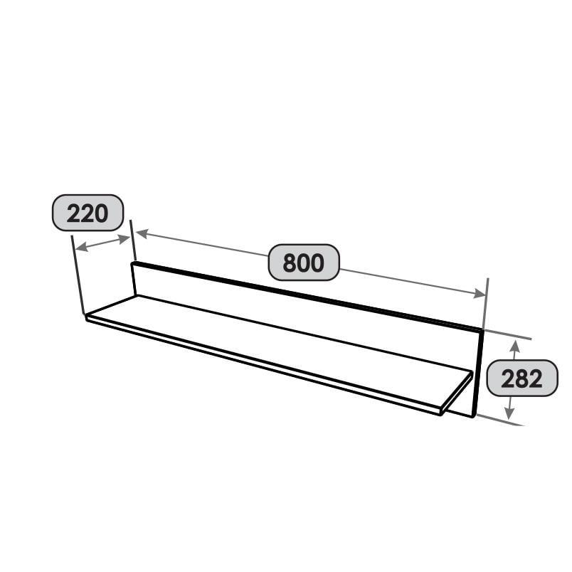 Полочка настенная Лайт ПЛН-1 1000х220х282 мм Графит (11133) - фото 2
