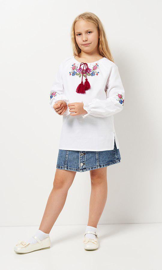 Вышиванка детская для девочки Вышиваночка р. 134 Белый (9400)