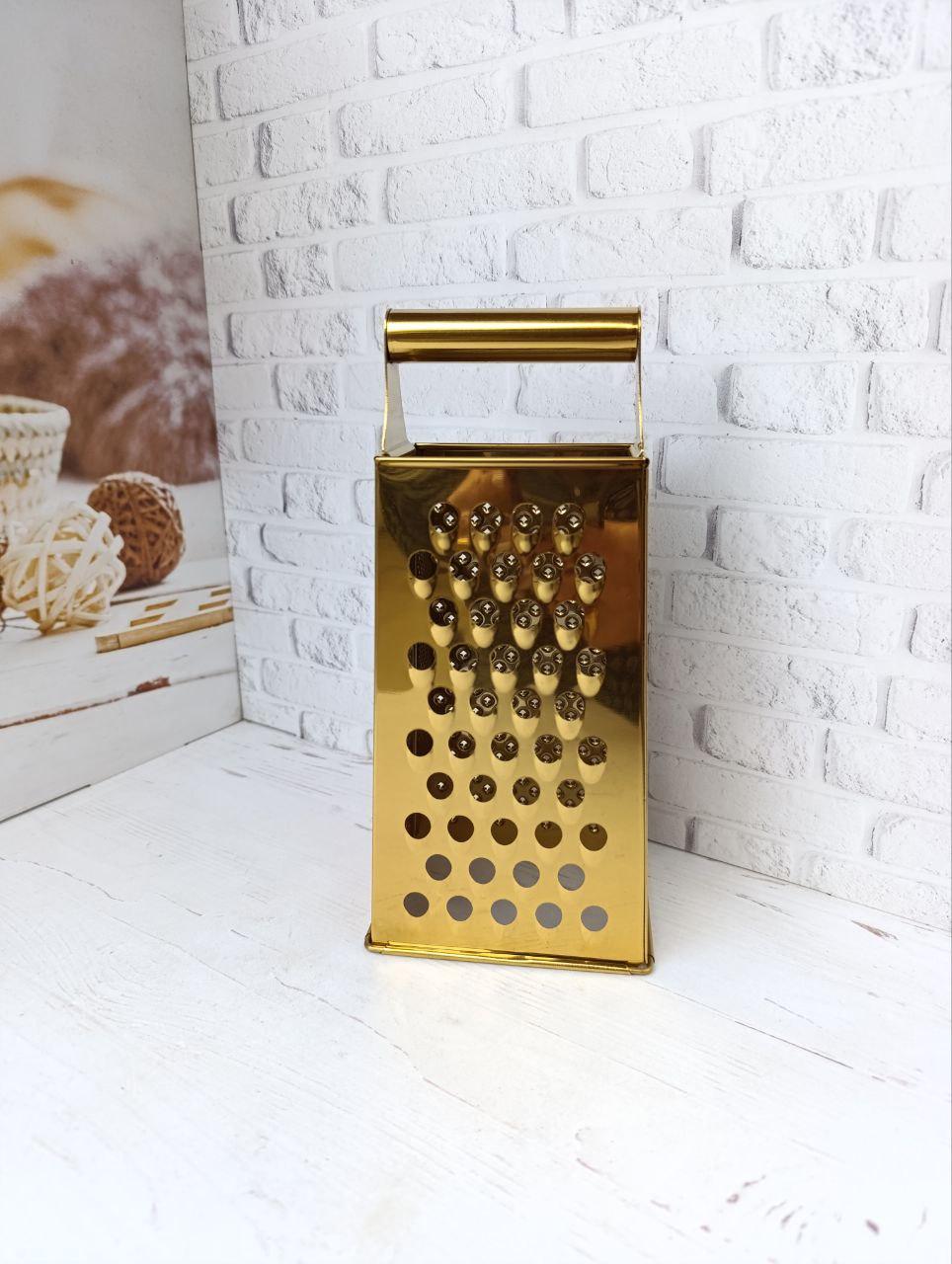 Тертка Topaz GK4174 з нержавіючої сталі 4-гранна 24х11х9 см Золотистий