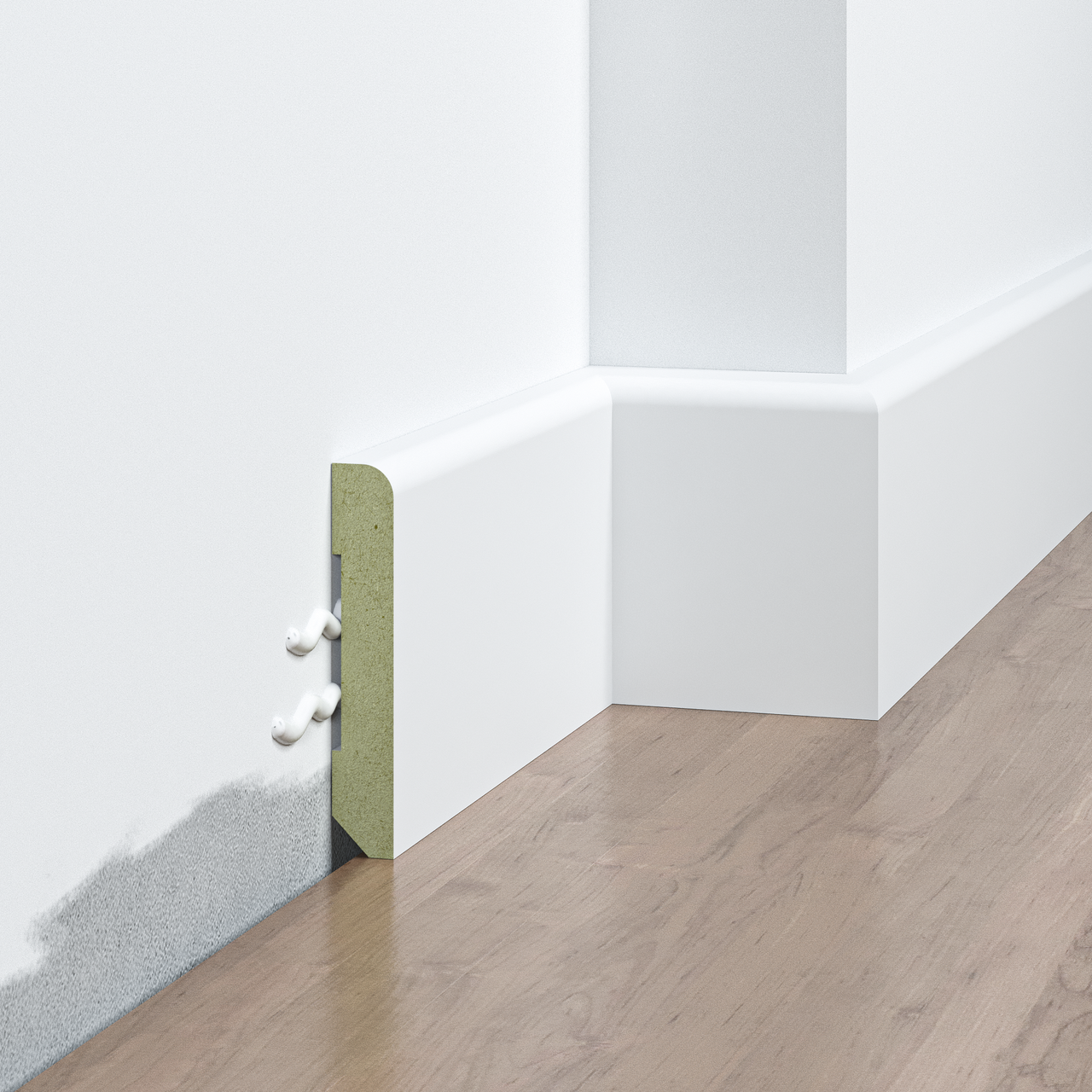 Плінтус накладний FSPRO 1060R5 МДФ 2,5 м Білий (P.MDF1060R5W)