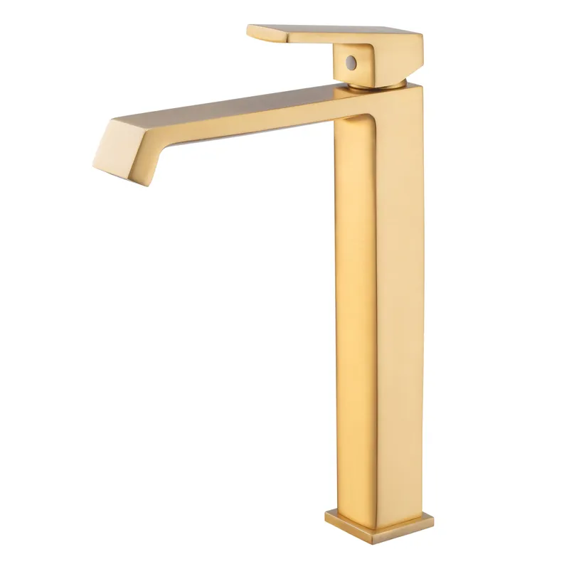 Змішувач для умивальника Haiba GAUDI 001 High Brushed Gold (HB9597)