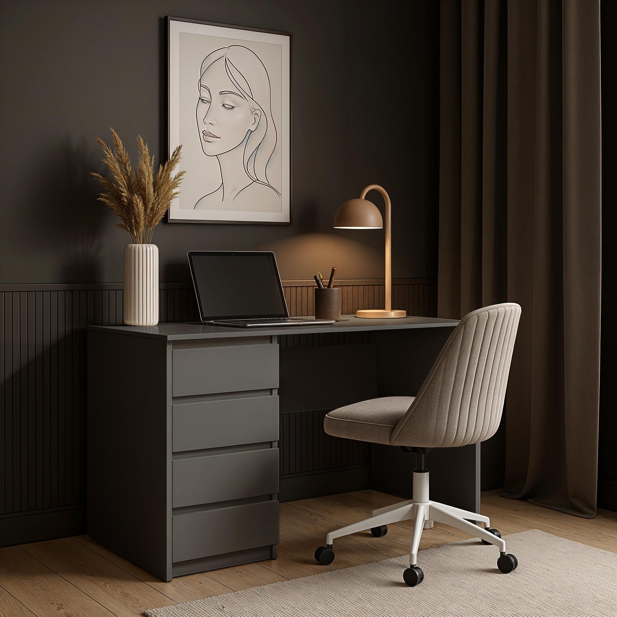 Стіл письмовий лівий Арес 1104x514x760 мм Антрацит