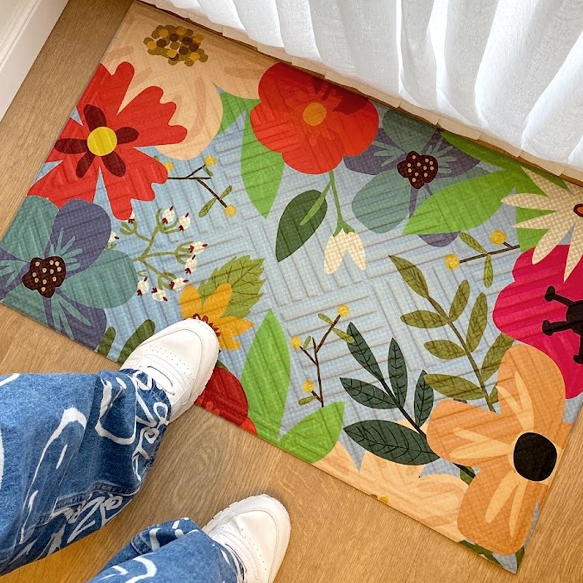 Коврик придверный Цветы 45x75 см (22378)