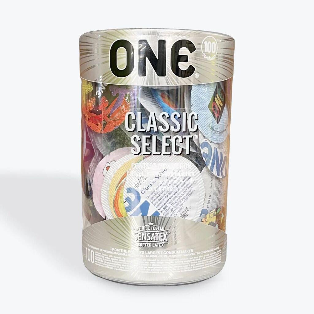 Набор презервативов ONE Classic Select Contest Collection со смазкой упаковка-тубус 100 шт. (SX0739)