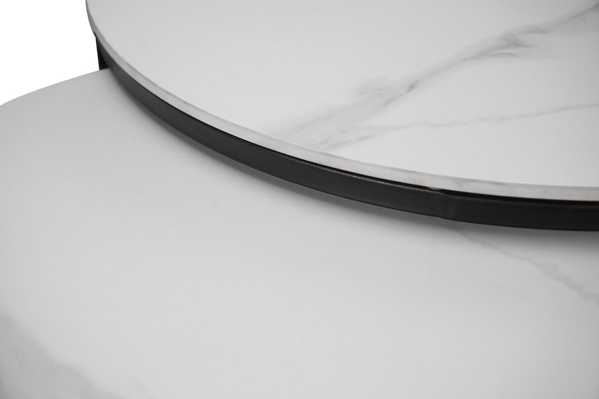 Журнальный стол Лоренза комплект 2 шт. 800х450 мм/600х400 мм Каса вайт/Черный (30995615) - фото 4