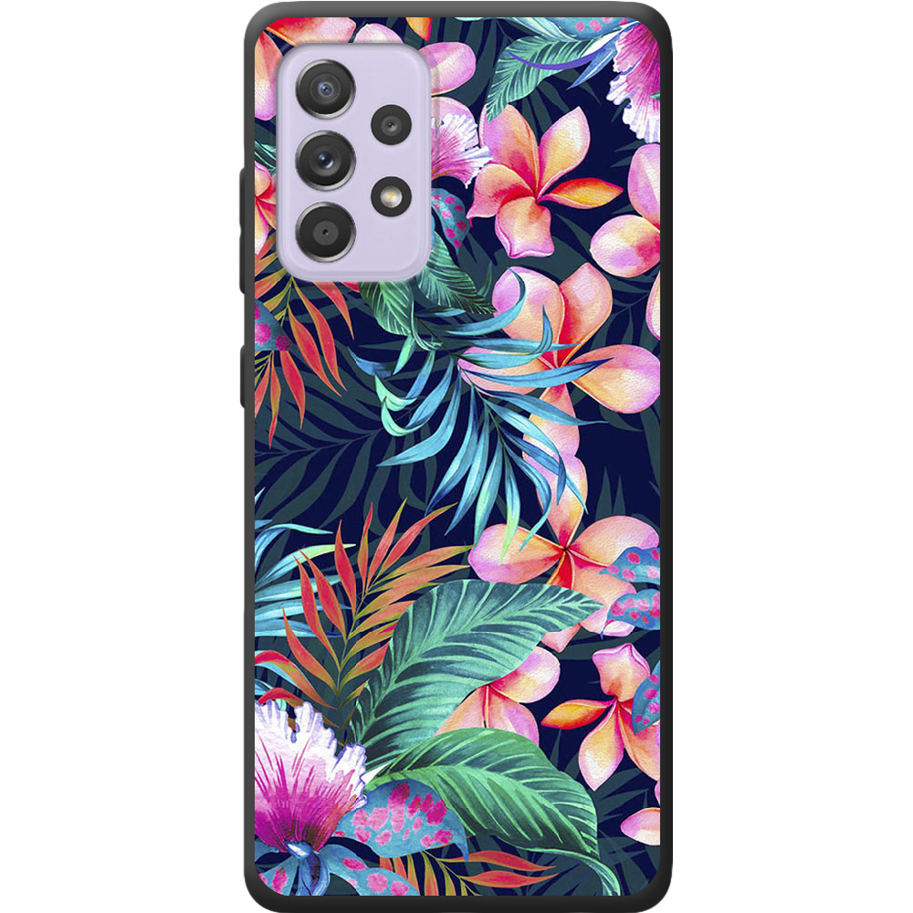 Чохол BoxFace Samsung A525 Galaxy A52 flowers in the tropics Чорний силікон (42075-up1971-42097)