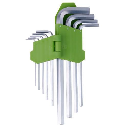 Набор ключей из шестигранных Alloid изогнутых удлиненных. 9 пр. 15-10 мм (НШ-0918)