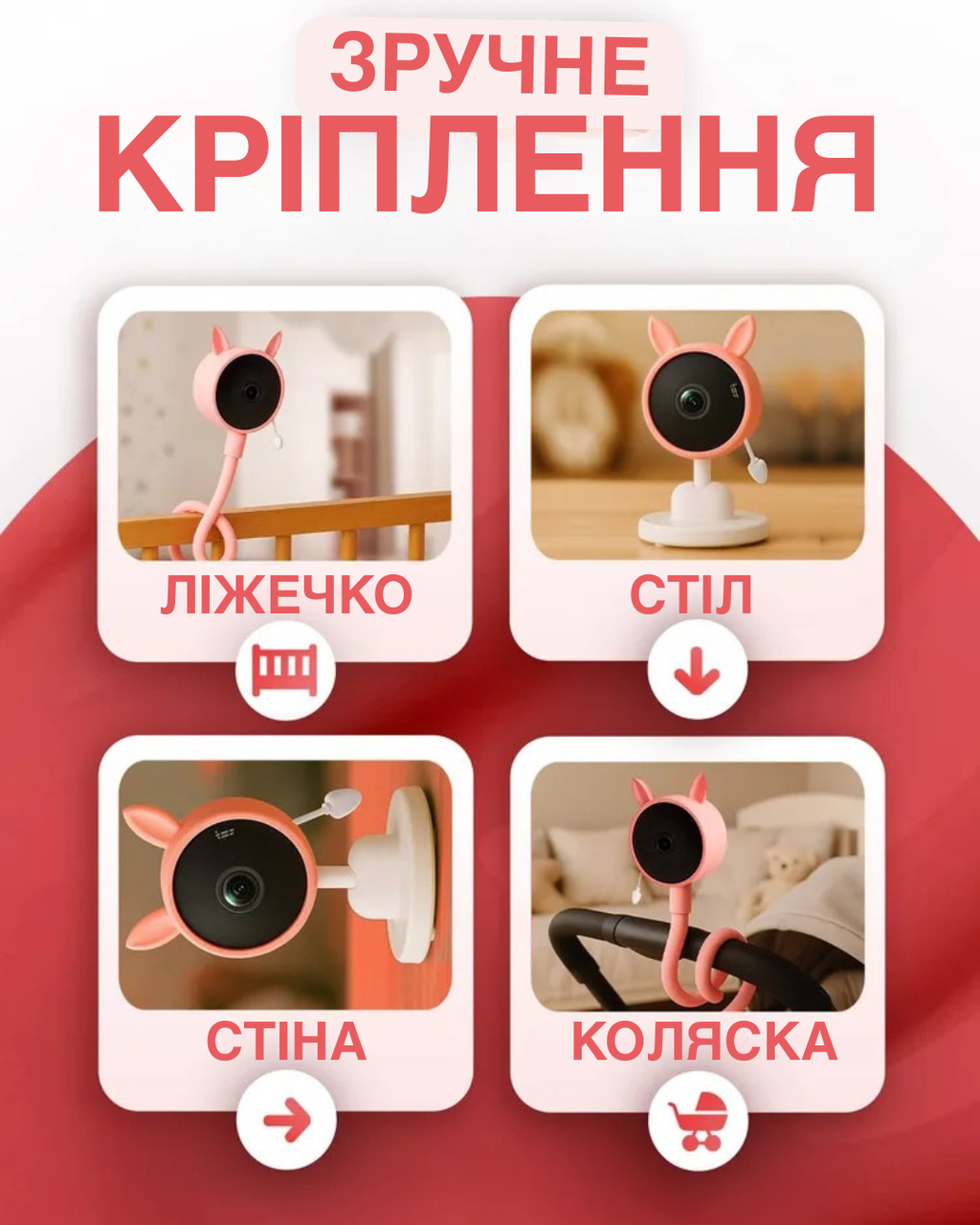 Відеоняня з підключенням до смартфону Baby Monitor Wi-Fi/Bluetooth нічне бачення та колискові (2745950003) - фото 4 Відеоняня з підключенням до смартфону Baby Monitor Wi-Fi/Bluetooth нічне бачення та колискові (2745950003) - фото 4