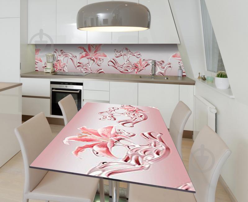 Наклейка 3Д виниловая на стол Zatarga «Расплавленная лилия» 650х1200 мм для домов, квартир, столов, кофейн,