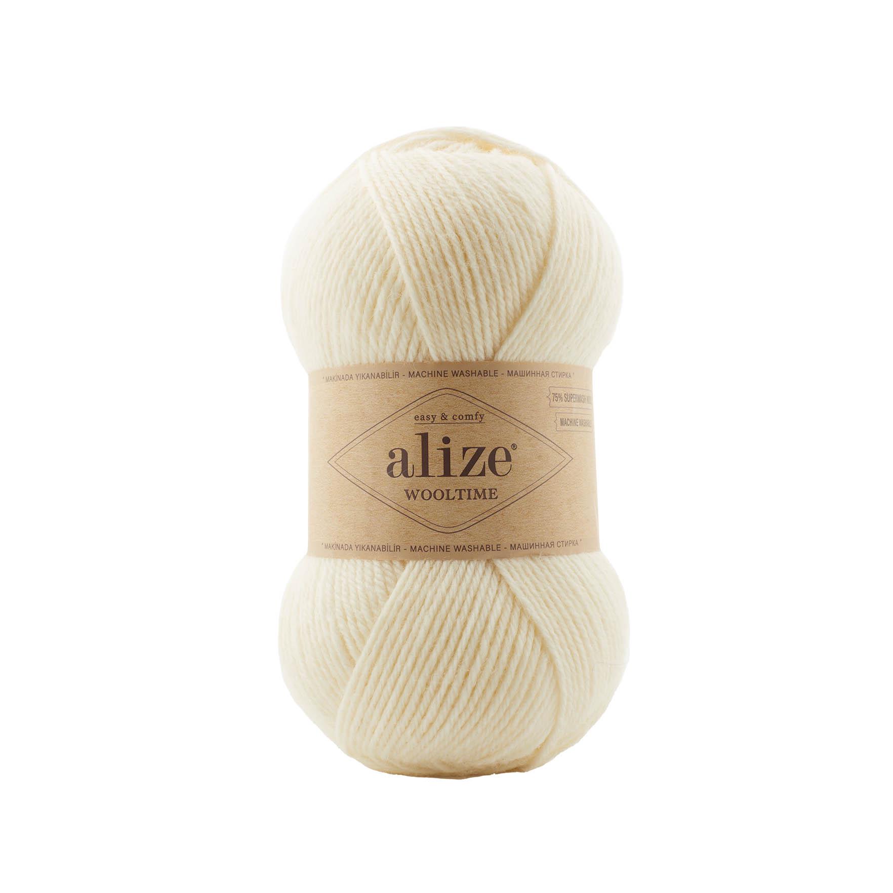 Пряжа Alize Wooltime 01 Кремовый (5795)
