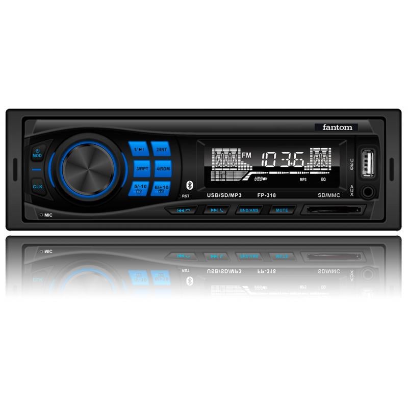 Авто магнітола FANTOM FP-318 Black/Blue USB/SD (44151)