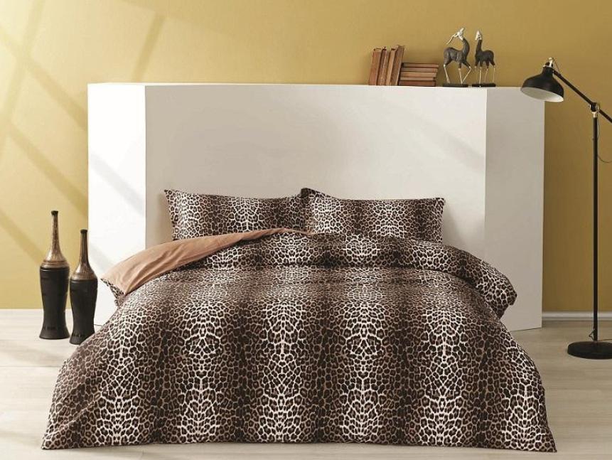 Постільна білизна Tac сатин Leopard camel Коричневий