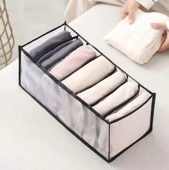 Органайзер для нижнего белья сетчатый 7 ячеек 36х16х12,5 см Белый/Черный (ОДШ-308-31) Органайзер для нижнего белья сетчатый 7 ячеек 36х16х12,5 см Белый/Черный (ОДШ-308-31)