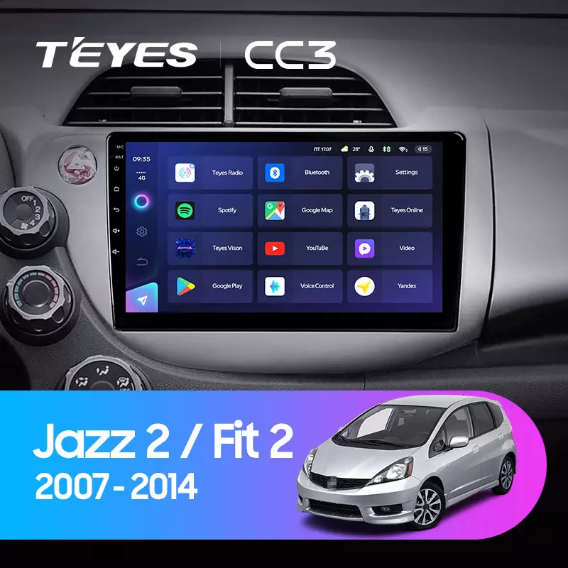 Автомагнитола штатная Teyes CC3 для Honda Jazz 2 GG 2008-2014/Fit 2 GE 2007-2014 Android CC3 4+64G Wi-Fi+4G (1648701457) - фото 3