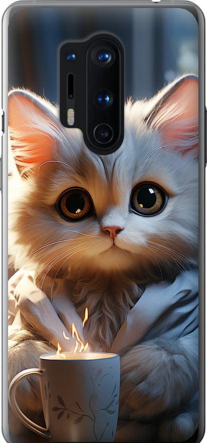 Чохол на OnePlus 8 Pro Білий кіт (5646u-1896-42517)