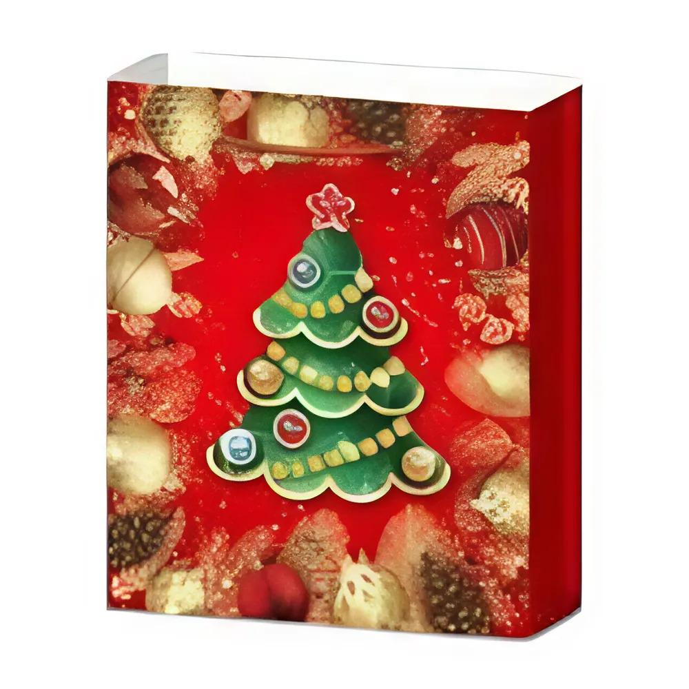 Подарочный пакет Stenson R96634-S Christmas decorations 3D 18х23х10 см Красный (a265ace5)