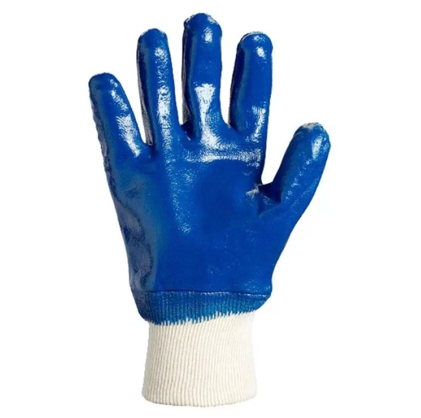 Рукавички Doloni нітрил Профі прогумовані в'язаний манжет Синій (20143)