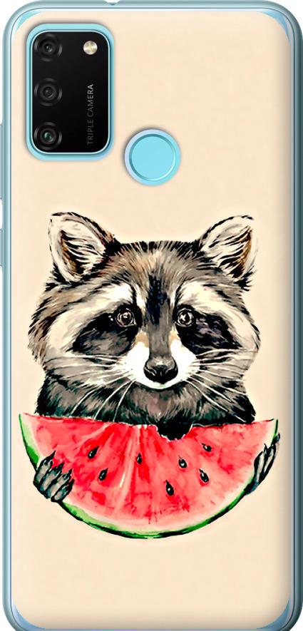 Чехол на Huawei Honor 9A Енотик с арбузом (4605u-1900-42517)