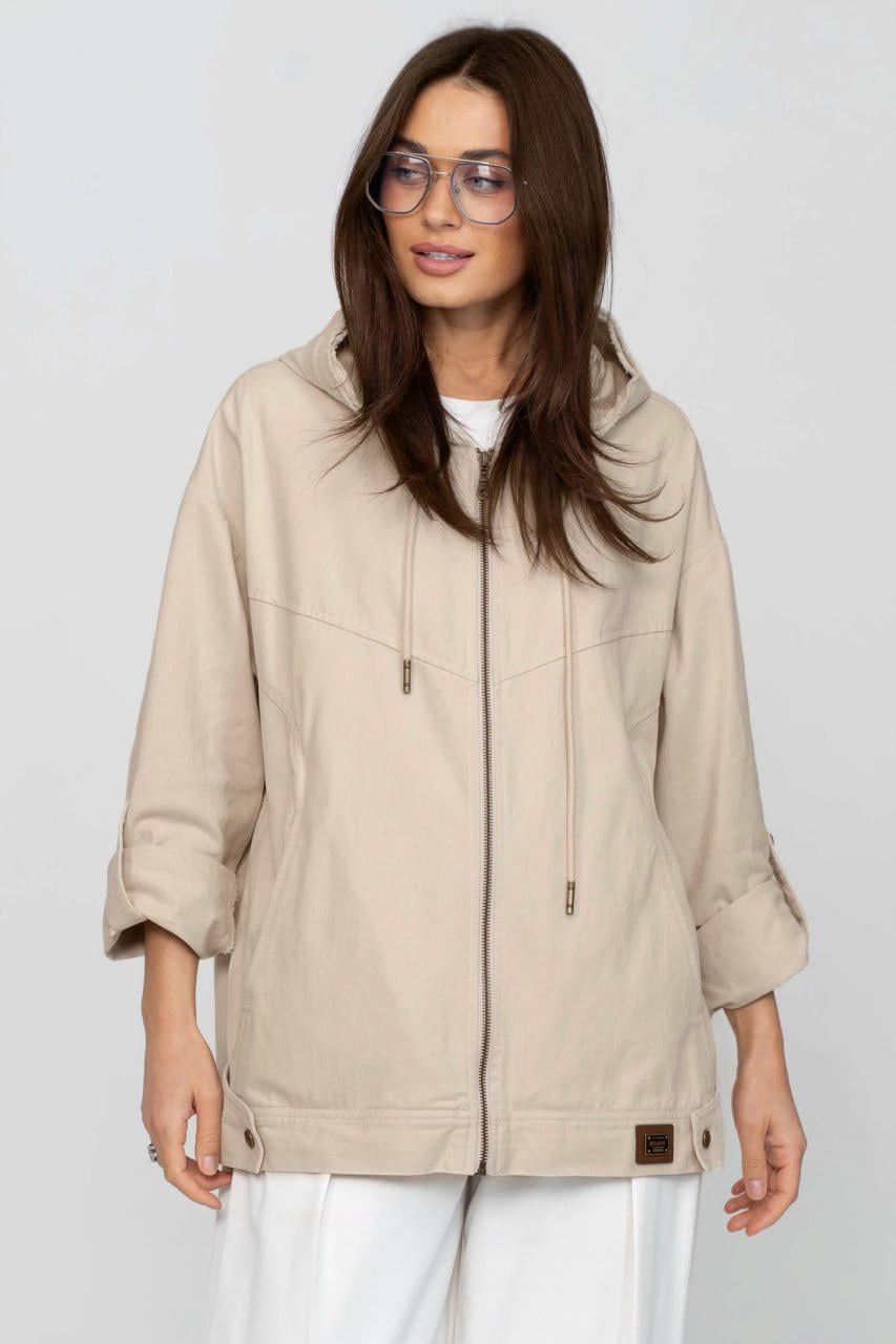 Куртка-ветровка женская котоновая 6XL Бежевый (33357570)