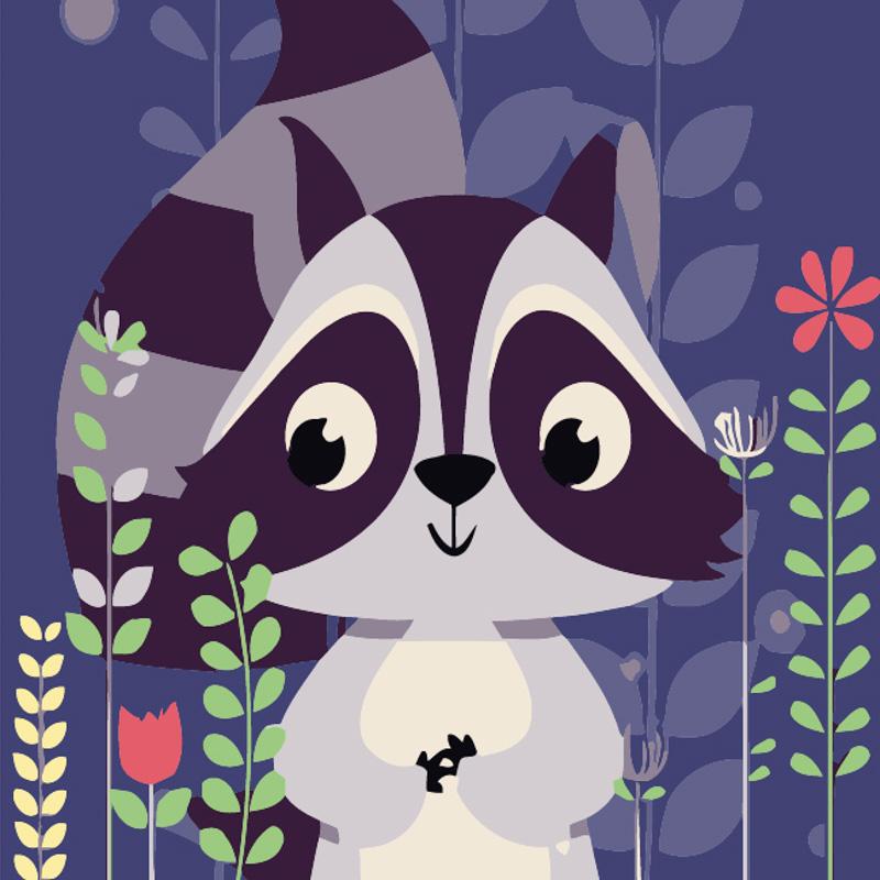 Картина по номерам Strateg Енотик 20х20 см (HH5775)